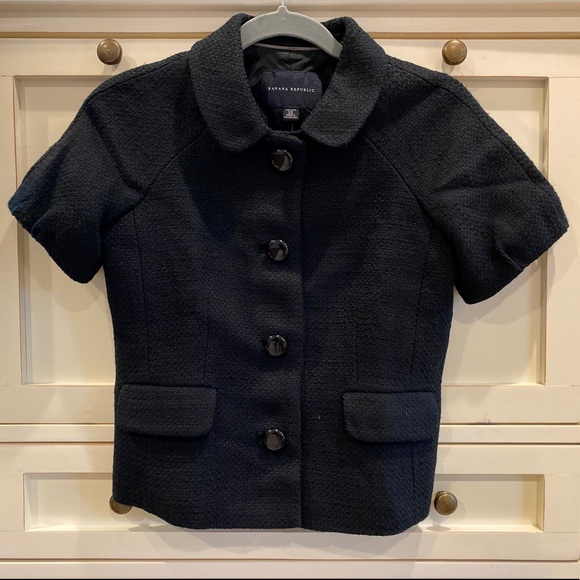 Banana Republic Petite Black Tweed Blazer - Picture 1 of 7